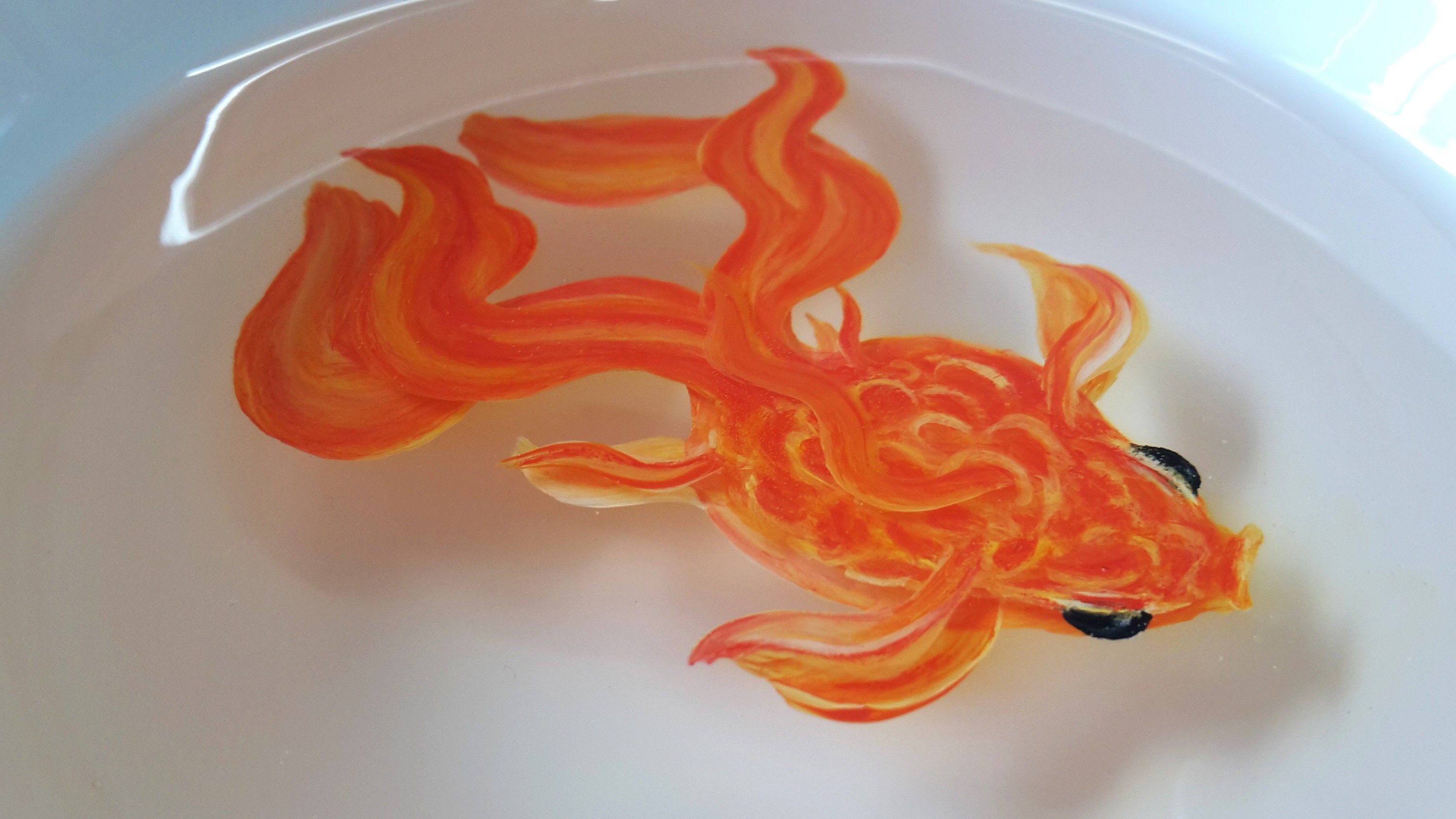 3d goldfish painting on resin layers 3d goldfish painting on resin layers