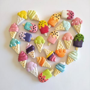 Keramik-Eis-Magnete | Summertime Leckereien Magnete | Kalte Speisen Magnete | Sommer Magnete | Kühlschrankmagnete| Kleine Geschenke| Keramik Magnete
