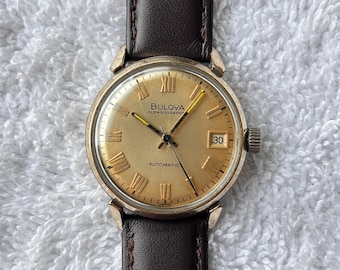 Vintage Ricoh by Seiko Automatic 22 Jewels Date Gold Plated