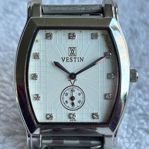 Vintage Vestin Stainless Steel 30M Water Resistant Watch Swiss-Made with Seconds Subdial