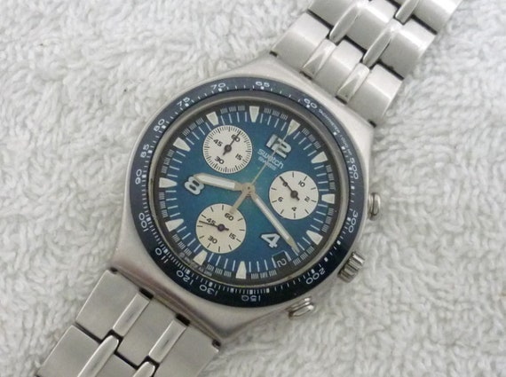 swatch chrono blue