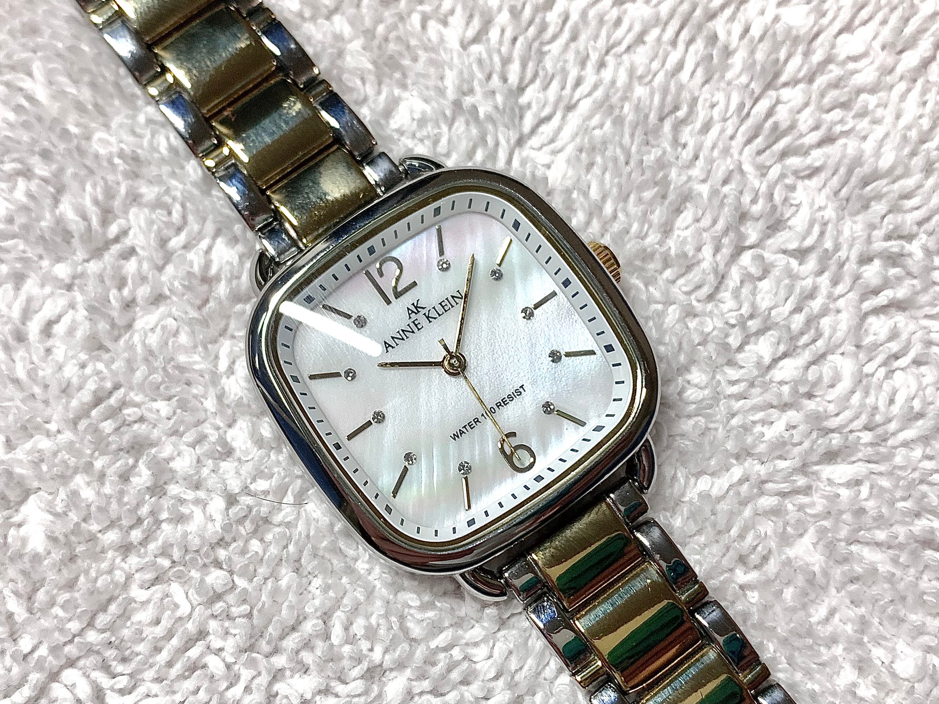 Anne Klein Mother of Pearl Two-Tone Gold Plated Stainless Steel Quartz Ladies Wristwatch