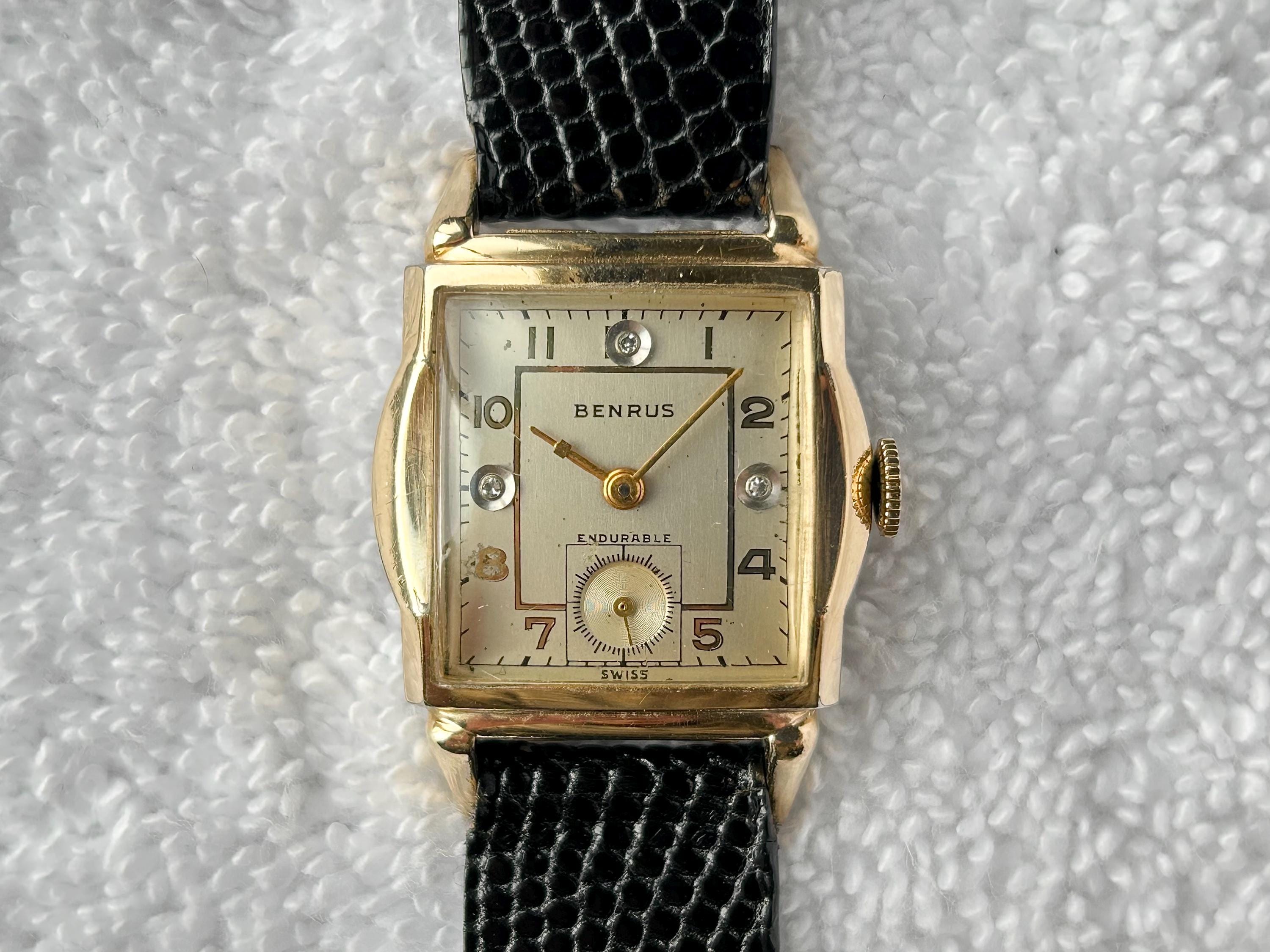 Vintage Benrus 10k Rolled Gold Plated Bezel Fancy Case With
