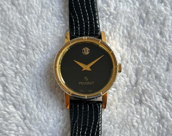 Vintage Peugeot Gold Plated Stainless Steel Quartz Ladies Watch