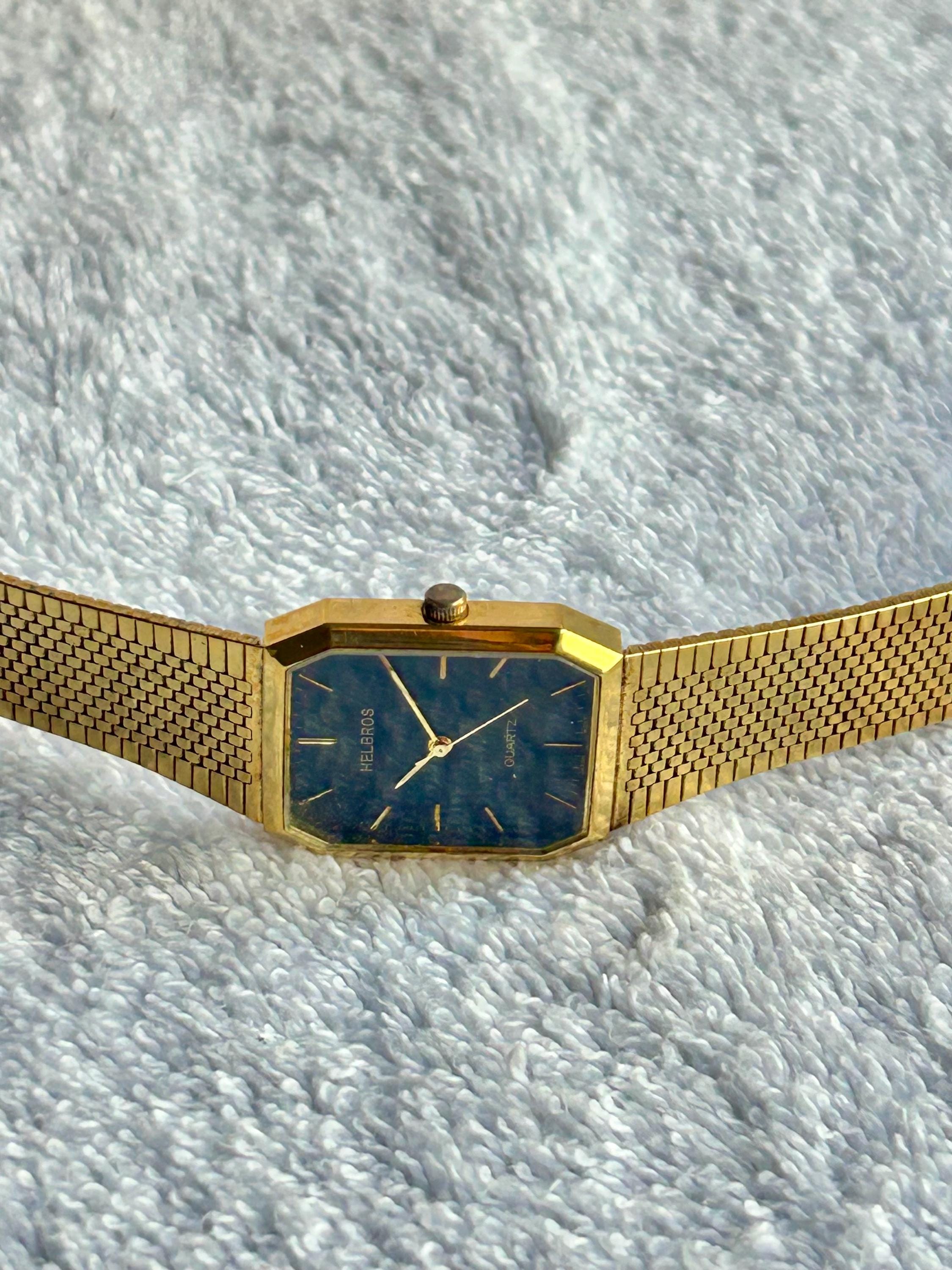 Helbros Countdown Gold-Tone Tank Bracelet Chain Watch – Vintage Swiss Quartz Countdown by Helbros Base Metal Bezel Ladies Watch main image 2