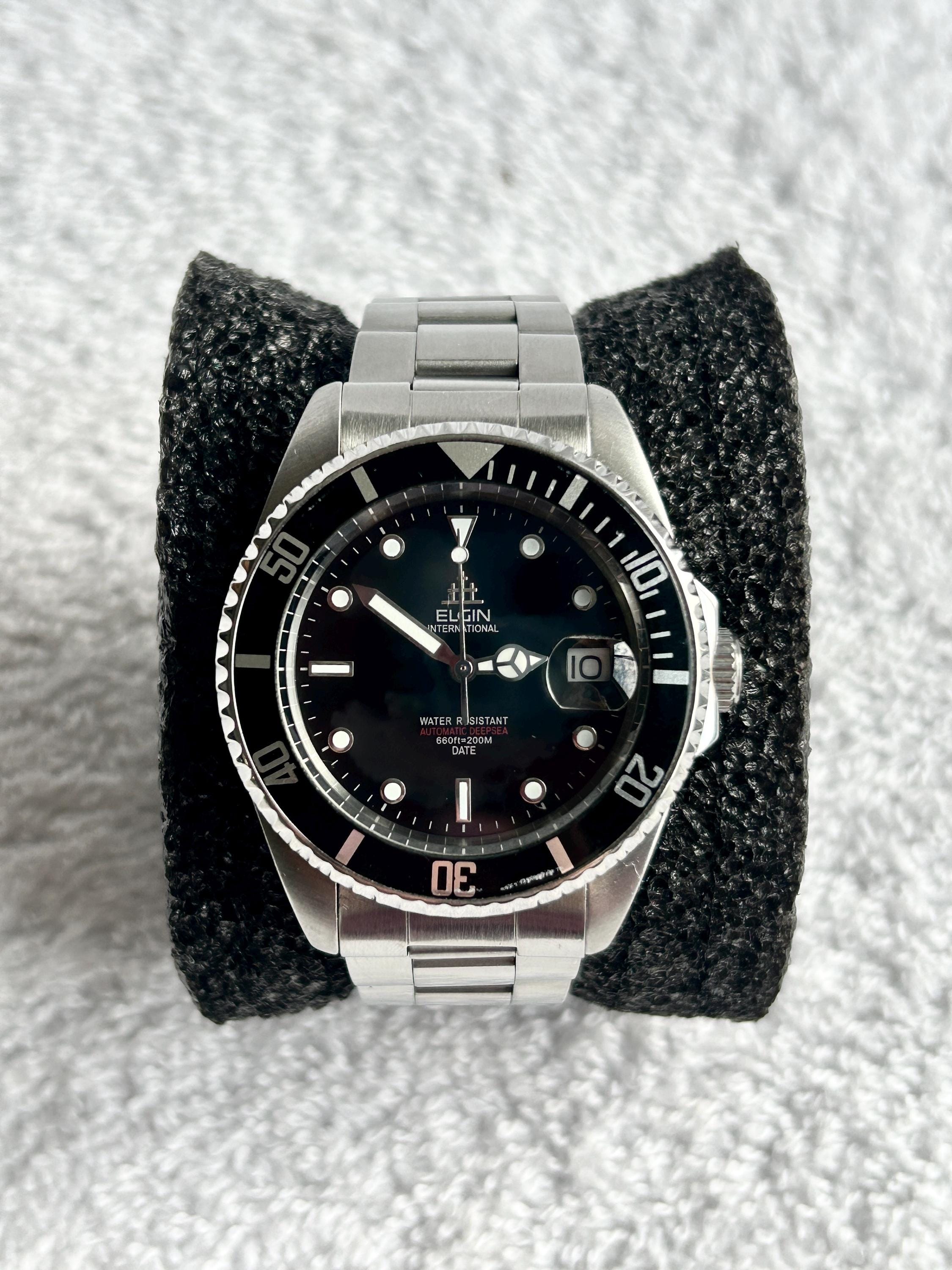 Vintage Elgin Treasure Automatic Stainless Steel 200M Diver Watch