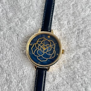 Kate Spade Navy Blue Watch with Rose Gold Accents Rosedale Blue Leather Watch | Kate Spade New York | Kate  main image 3