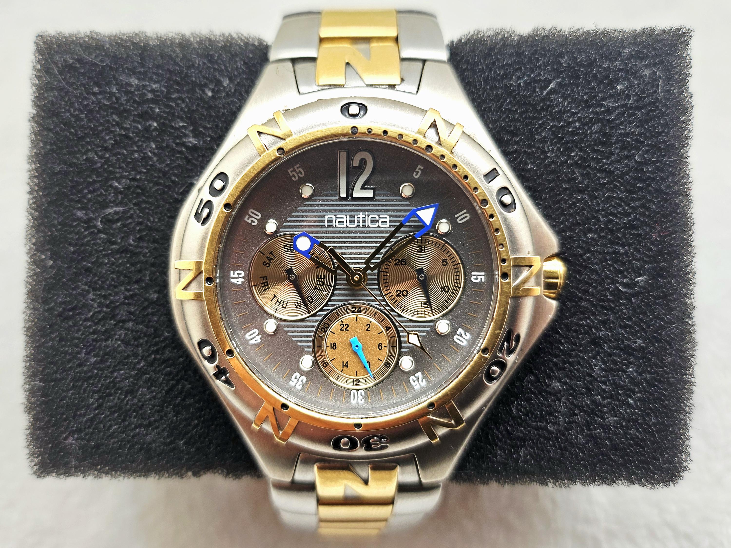 Nautica vintage chronograph watch - Japan Quartz - rare model NAUTICA Swiss Price : 15500/- Reference: A29505 History  main image 4