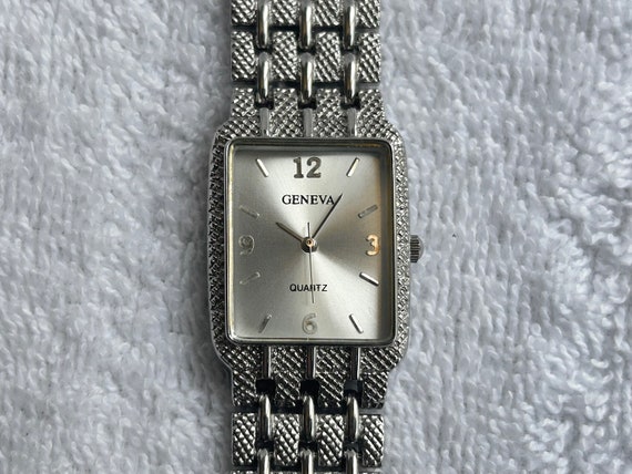 Modern Geneva Iced Stainless Steel Quartz Ladies … - image 1