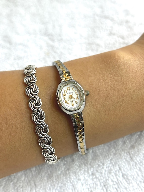 Vintage Berenger Two-Tone Gold & Stainless-Steel Stainless-Steel Japan Tiny Cocktail Quartz Watch