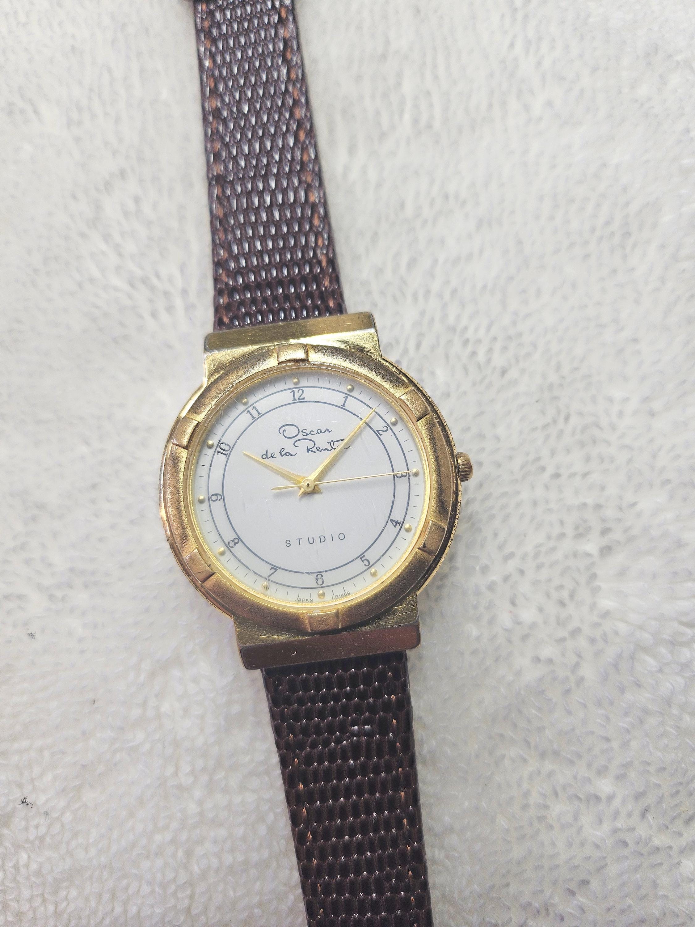 Vintage Oscar De La Renta Gold-plated Water-resistant 