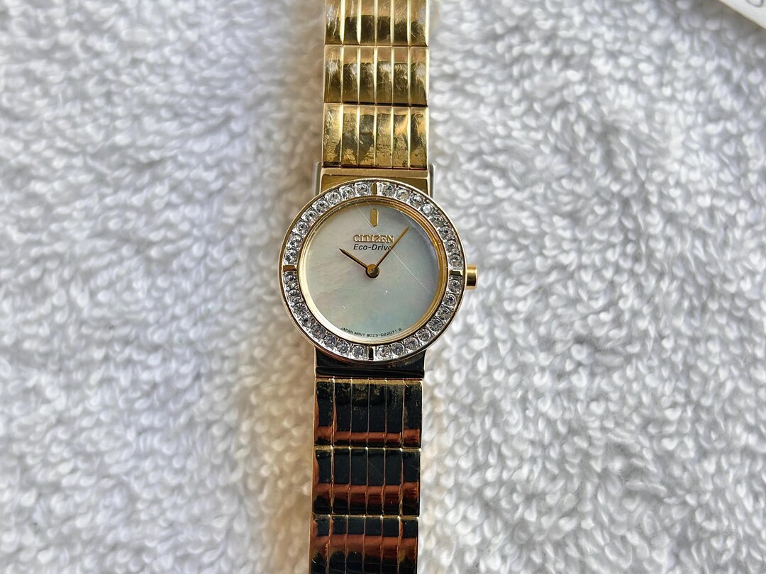 Citizen Eco Drive Watch with Mother-of-Pearl Dial and Crystal Bezel Solar Works Citizen Eco-Drive Crystal Mother of Pearl Dial Ladies Watch  main image 3
