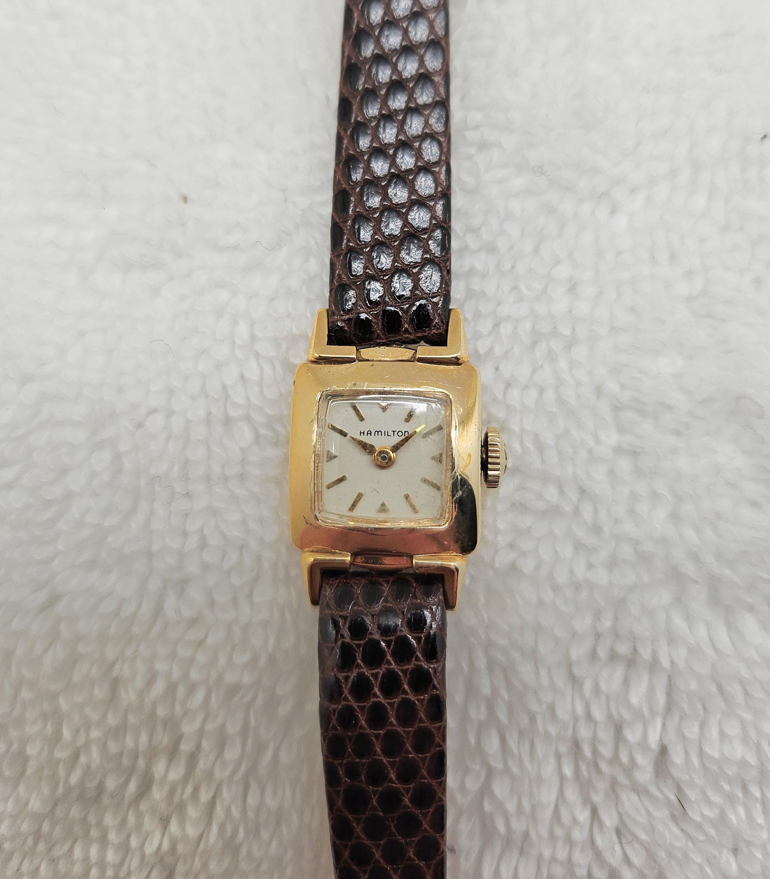 Hamilton Ladies Watch‎ President\'s Club New Battery Gold Plated 24MM 6.75\