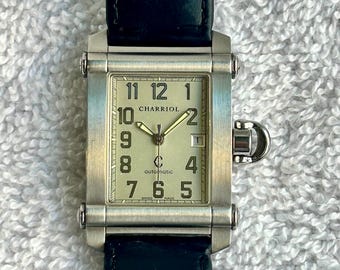 Vintage Philippe Charriol Automatic Tank Watch, Calendar, Luminous