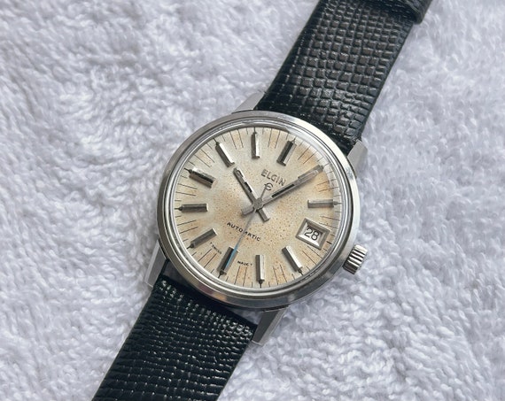 Vintage Elgin Automatic Date Register Stainless S… - image 3