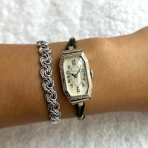 Vintage Gruen‎ Women\'s White Gold Filled Bracelet Watch - Silver Vintage Gruen 15 Jewel Manual Wind Ladies Wristwatch White  main image 2