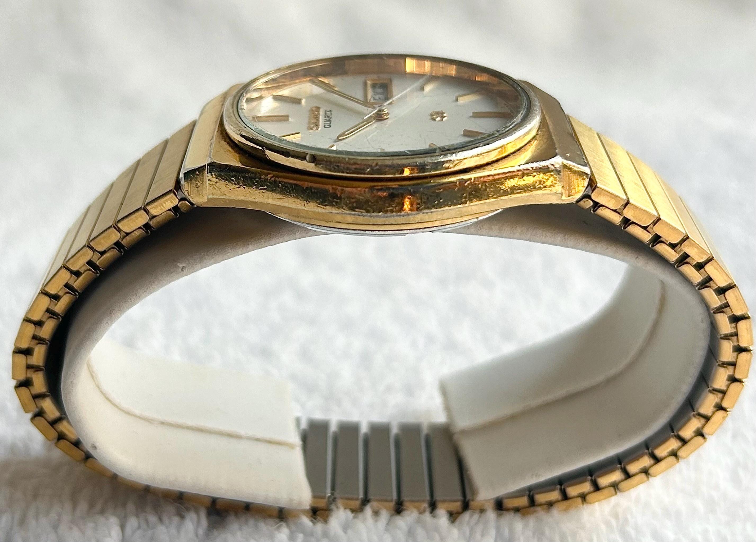 Vintage Seiko Day/date Gold Plated Stainless Steel Quartz Watch - Etsy