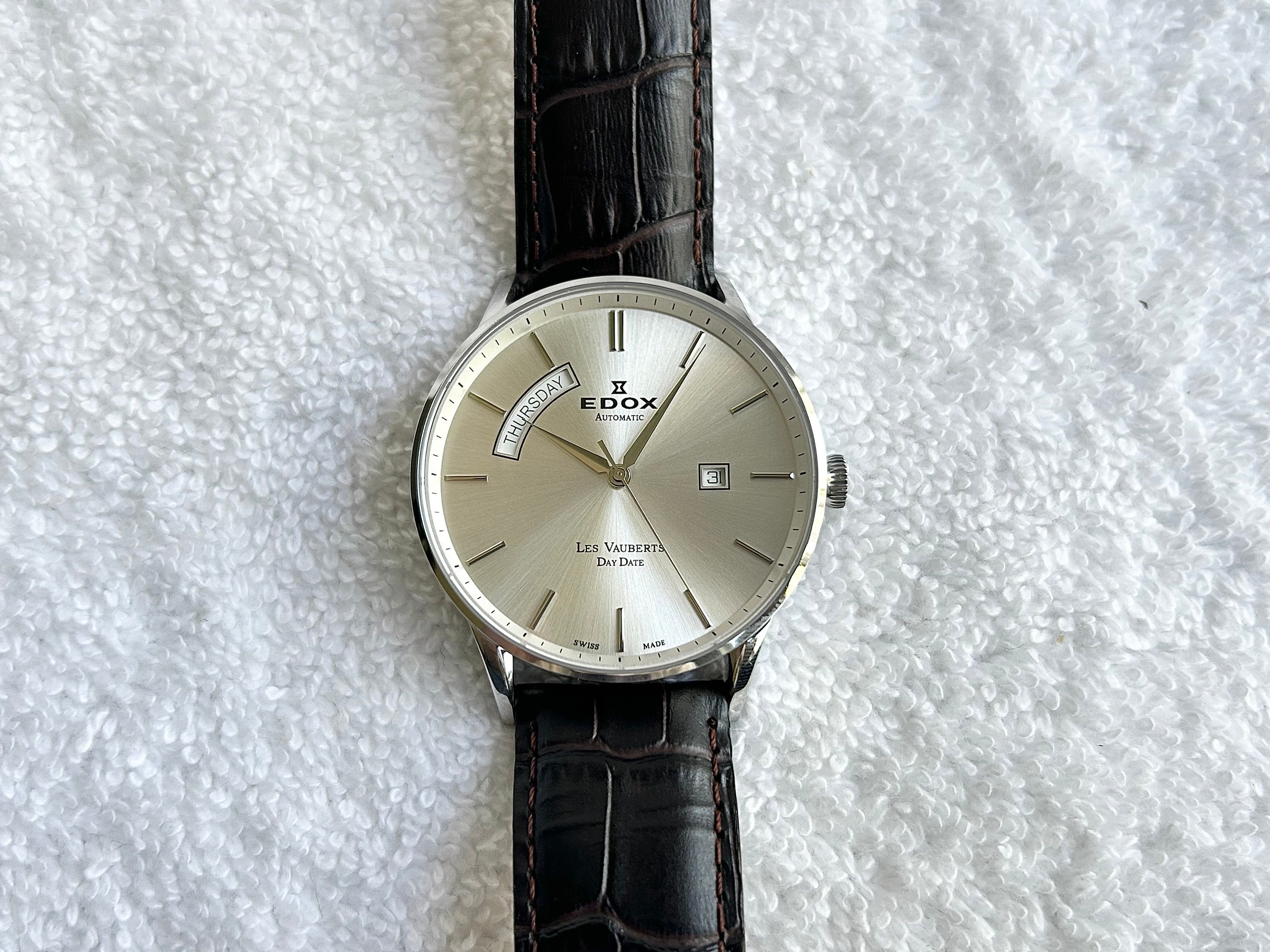 Modern Edox Les Vauberts Automatic 26 Jewels Quick Set Day date Stainless Steel Swiss Made Watch Etsy Ireland