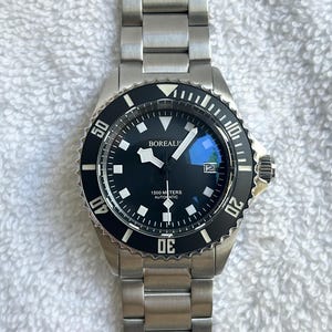 Reloj automático de acero inoxidable Borealis Sea Hawk Diver de 1500 metros y 4950 pies con caja y tarjeta