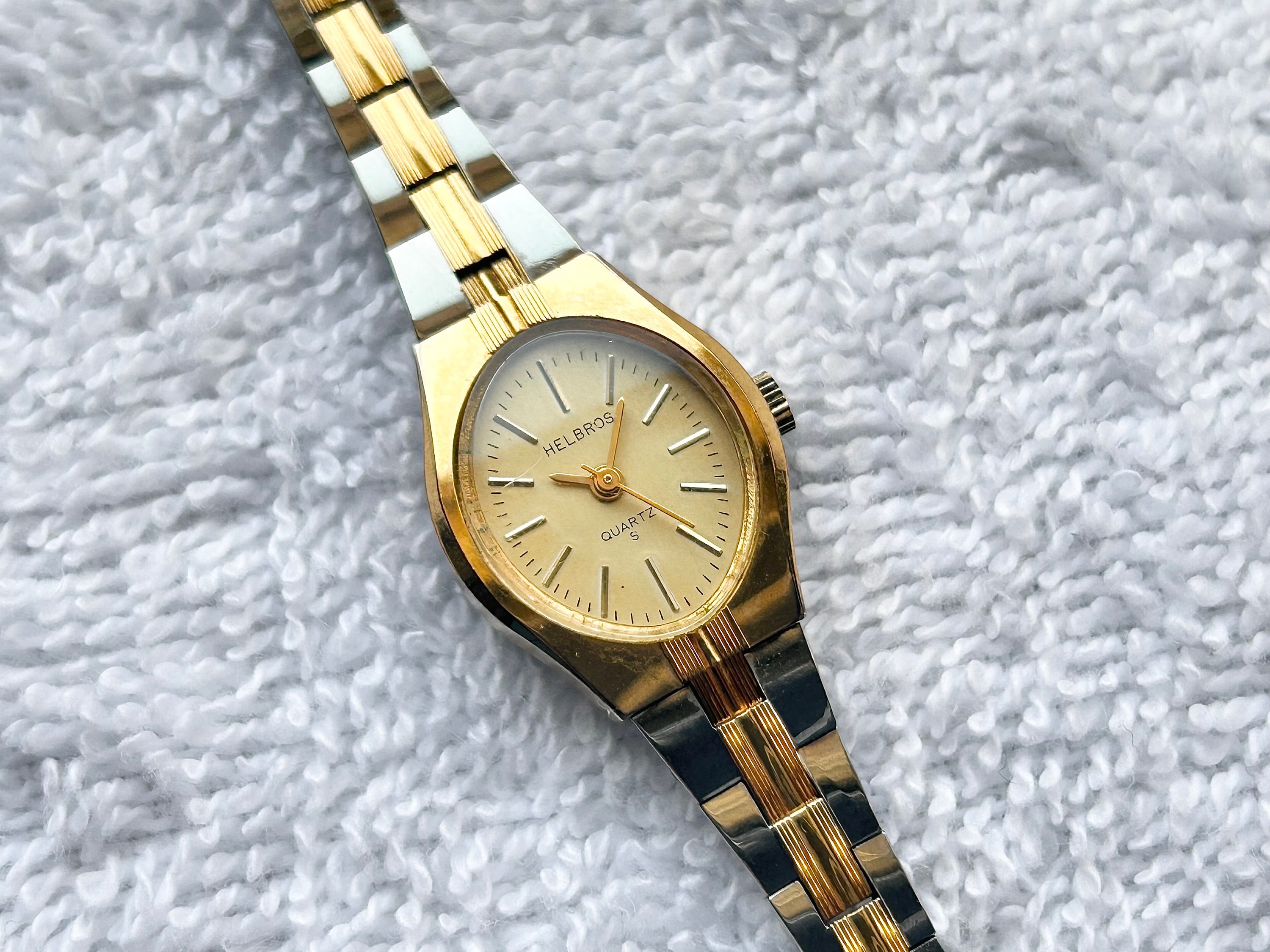 Vintage Helbros Two tone Gold Plated Stainless Steel Quartz