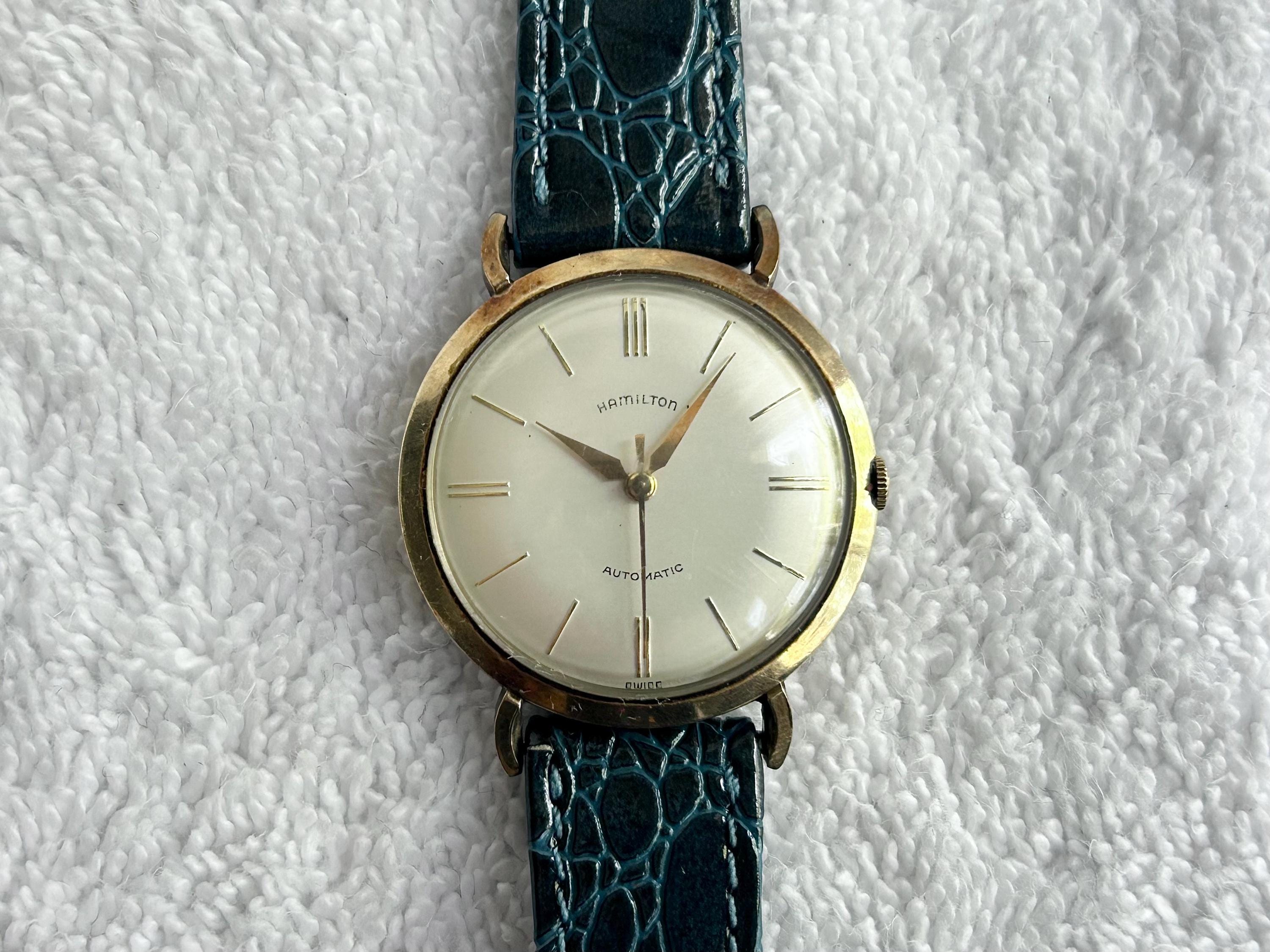 Hamilton vintage winding Watch with 10k gold bezel Ladies Hamilton Watch 10K Rolled Gold Plated Runs Excellent  main image 3