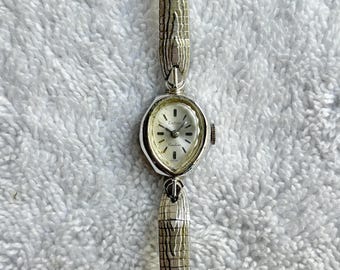 Vintage Zodiac Custom 10k Rolled Gold Plated 17 Jewels Mechanical Hand-Winding Stainless Steel Dainty Ladies Swiss Made Watch