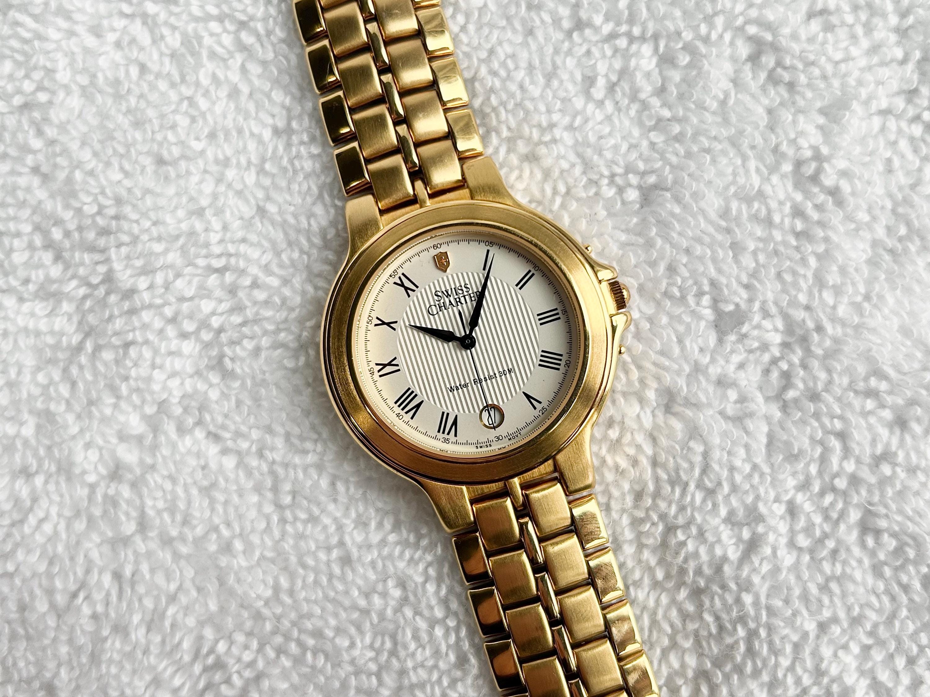 年末のプロモーション特価！ Charter Swiss Vintage Quick Stainless Plated Gold Date Set アクセサリー