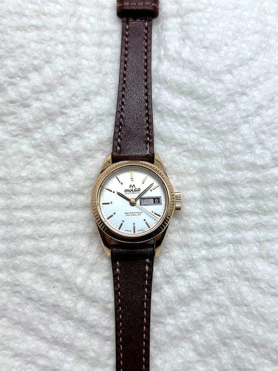 Vintage Mulco Automatic Day Date Gold Plated Lumi… - image 1