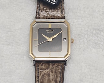 レトロ 1987 セイコー タンク ローマ数字ダイヤル ゴールドトーン