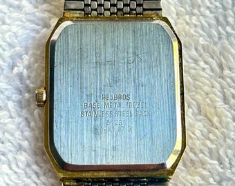 Vintage Slim Helbros Tank, Gold Plated and Stainless-Steel, Quartz Japan  Watch, Fresh new battery