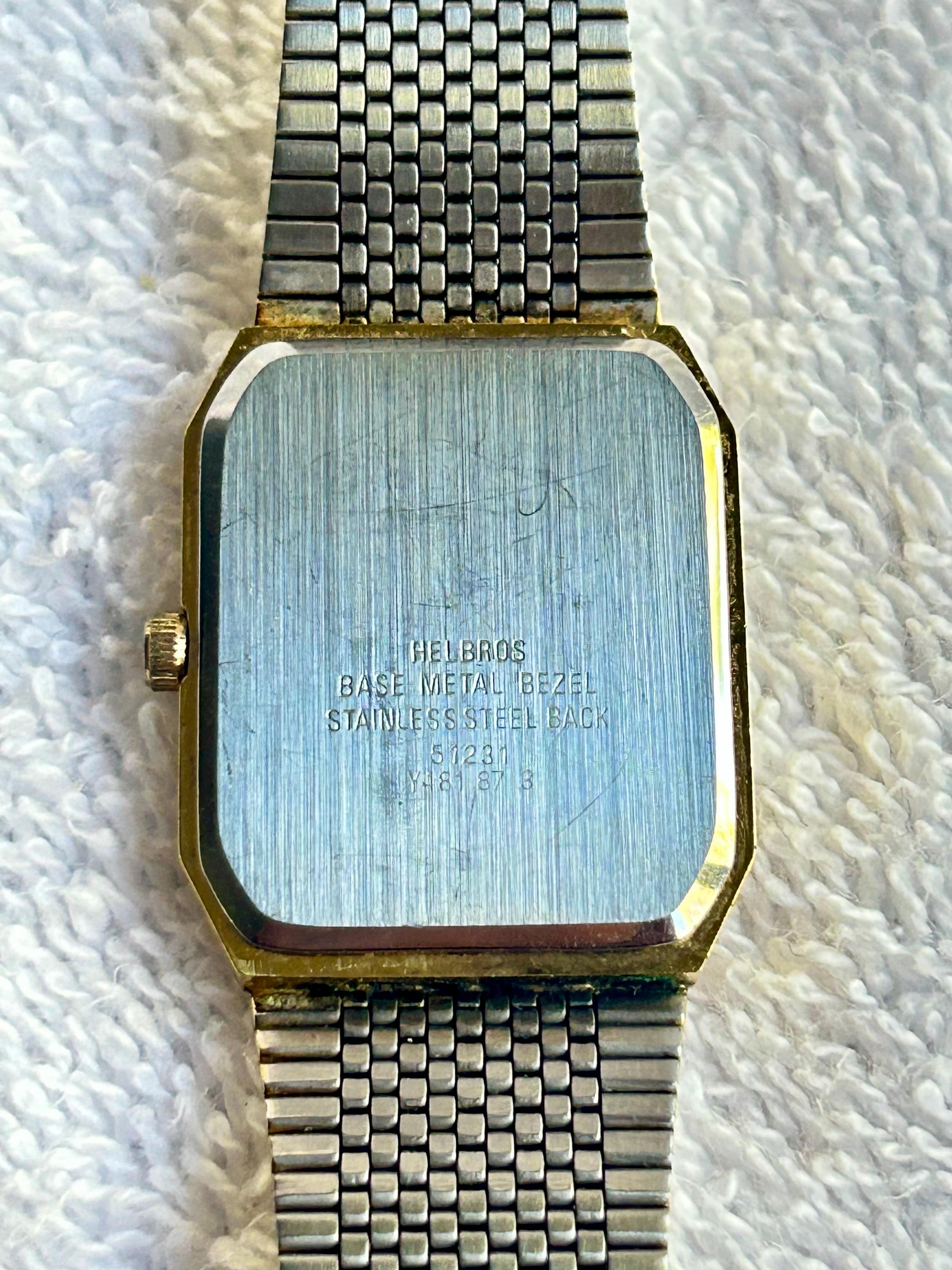 Helbros 56621 Quartz Gold Plated Watch Base Metal Bezel 555415 87-1  Untested Vintage Helbros Gold Tone Quartz Analog Women main image 2