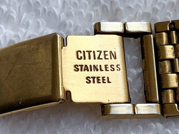 Vintage Citizen Steel Gold Plated Roman Numerals Quartz Wristwatch