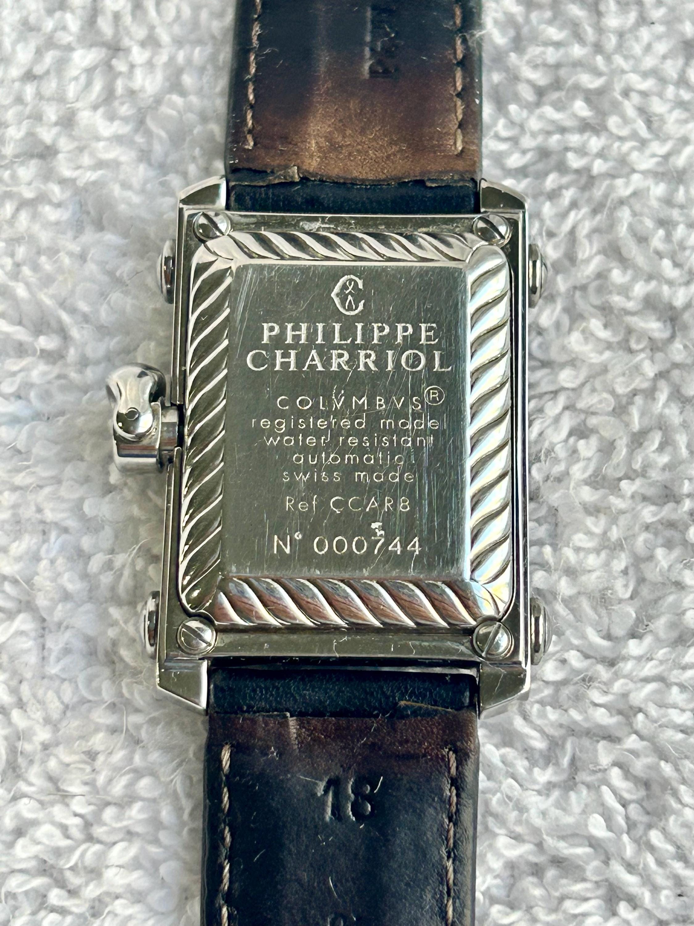 Vintage Philippe Charriol Automatic Tank Watch, Calendar, Luminous