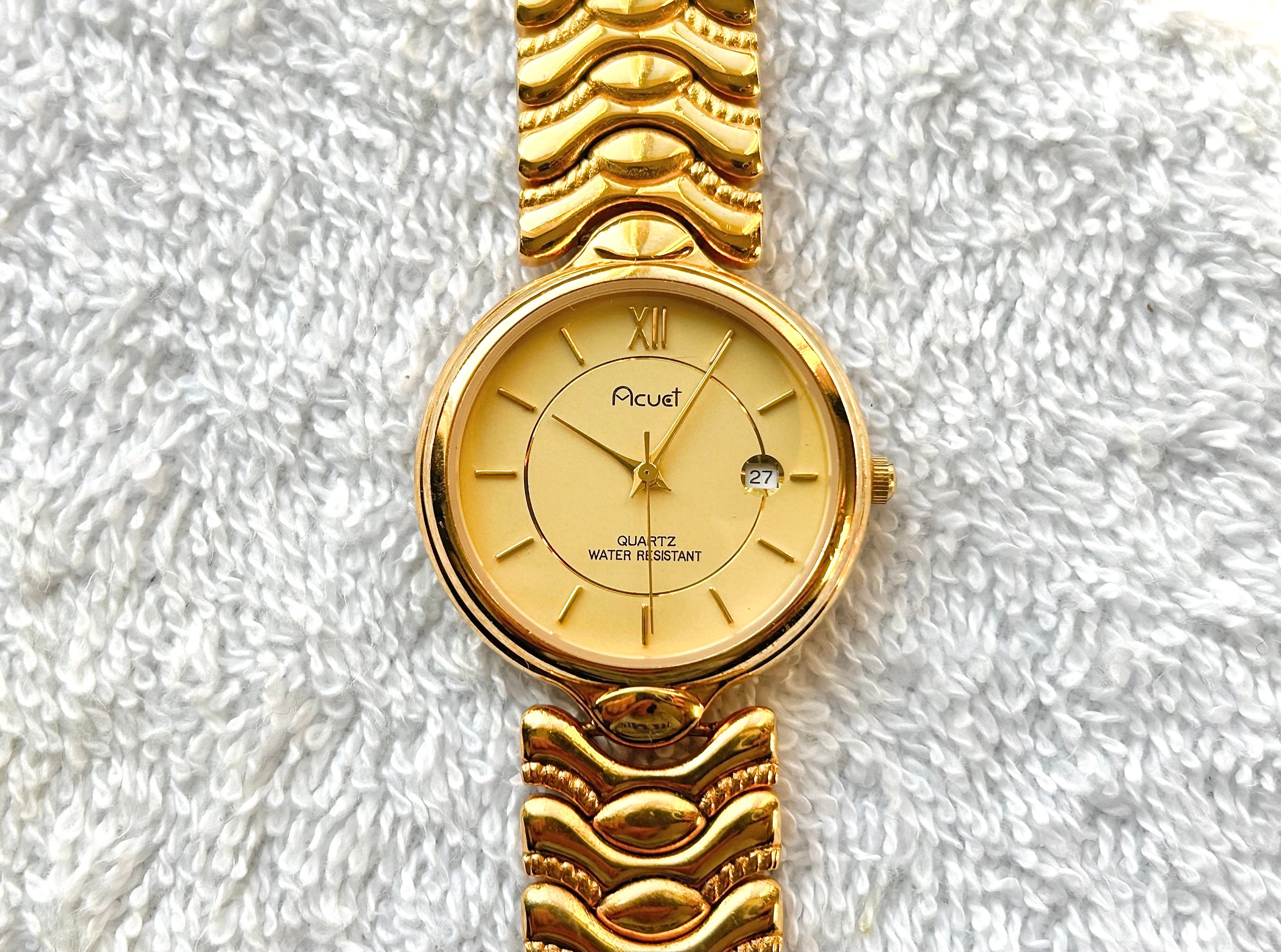 Omax watch 18k gold plated sale