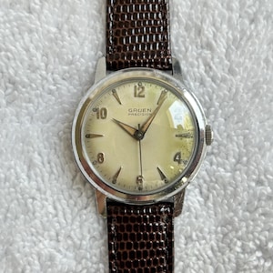 Vintage Gruen Precision 1950&#39;s 17 Jewels Stainless Steel Mechanical Hand-Winding French Made Watch