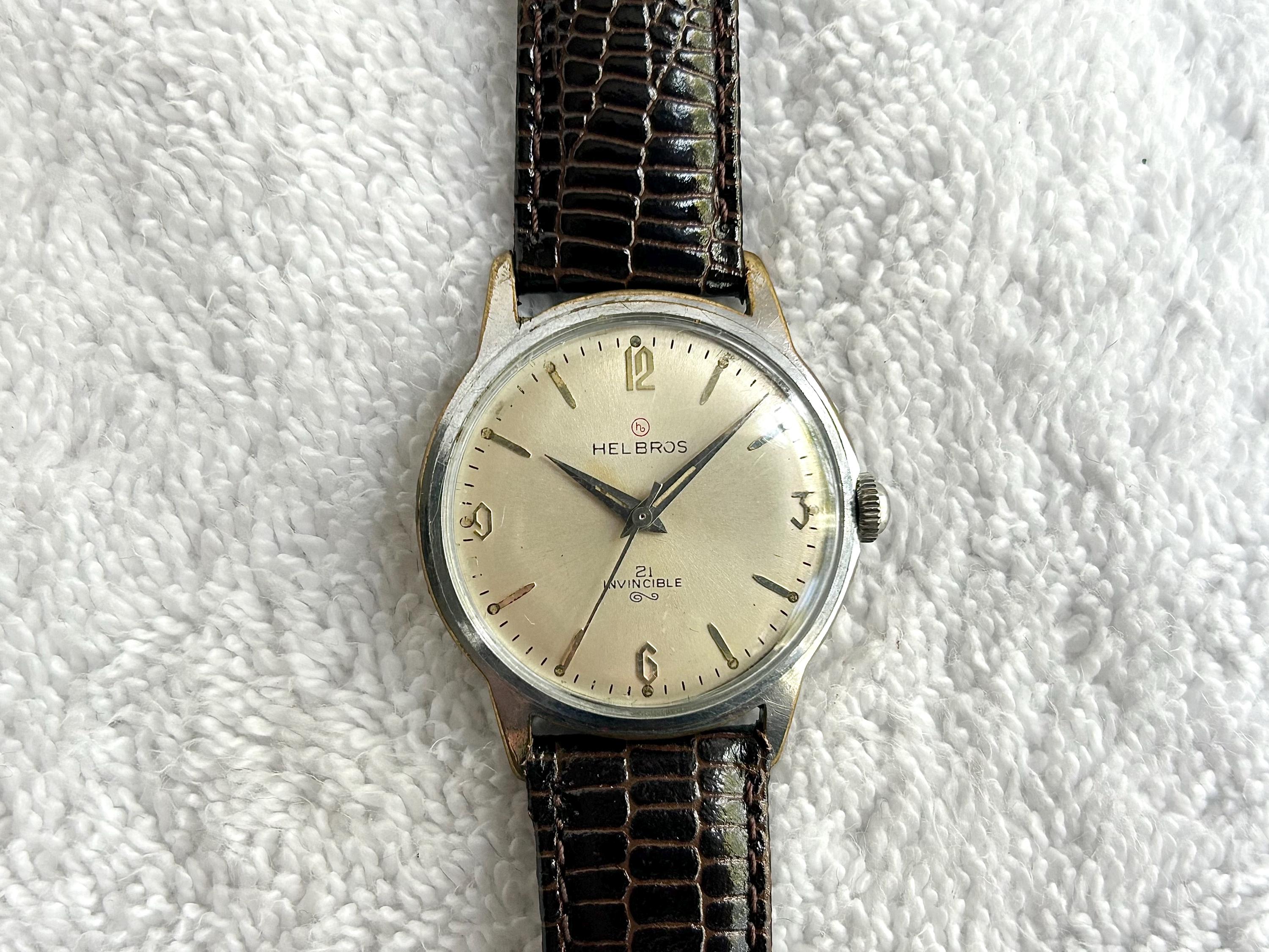珍品　エルグロス　HELBROS 手巻き　腕時計　ビンテージ Vintage Helbros Invincible Mechanical Hand-winding 21 Jewels