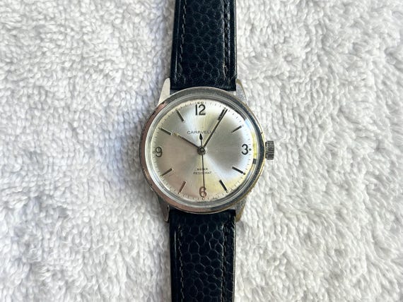 1965 Caravelle 17J Bulova Silver Toned Black Hands Sweep Second Mens Wrist Watch 1965 Caravelle 17J Bulova Silver Toned Black Hands Sweep  main image 4