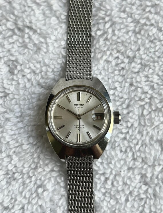 Seiko Ladies Watch Vintage Stainless Mesh Weave Bracelet Silver Round Dial forsale Available✔️(Vintage) “Vintage Men “ Seiko Credor  main image 2