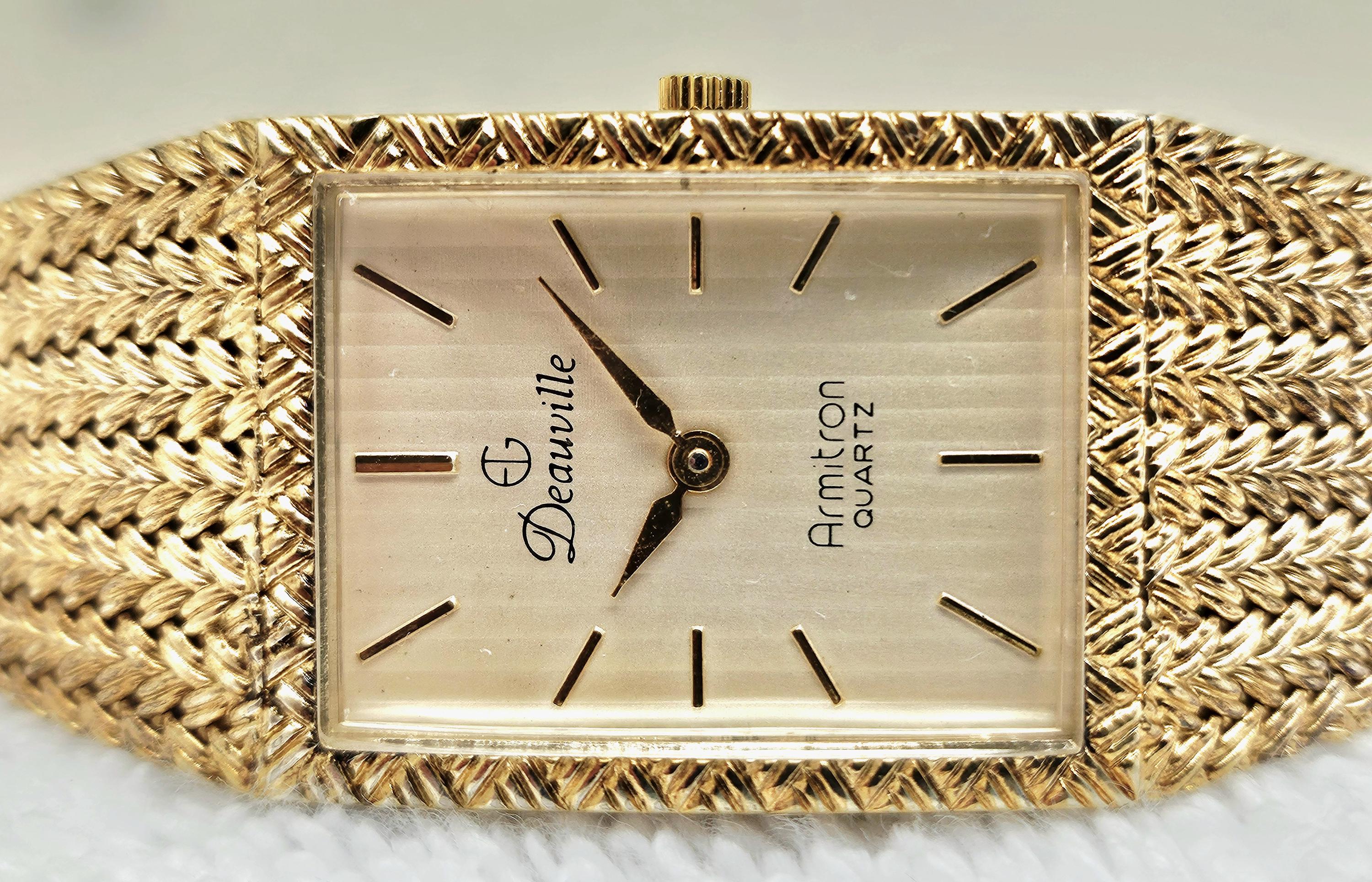 Rare Deauville Gold Watch with Black Face and Diamond Deauville Armitron - Etsy main image 4