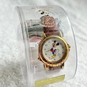 Vintage Melody Mickey Theme Song Disney Gold Plated Quartz  display picture 2