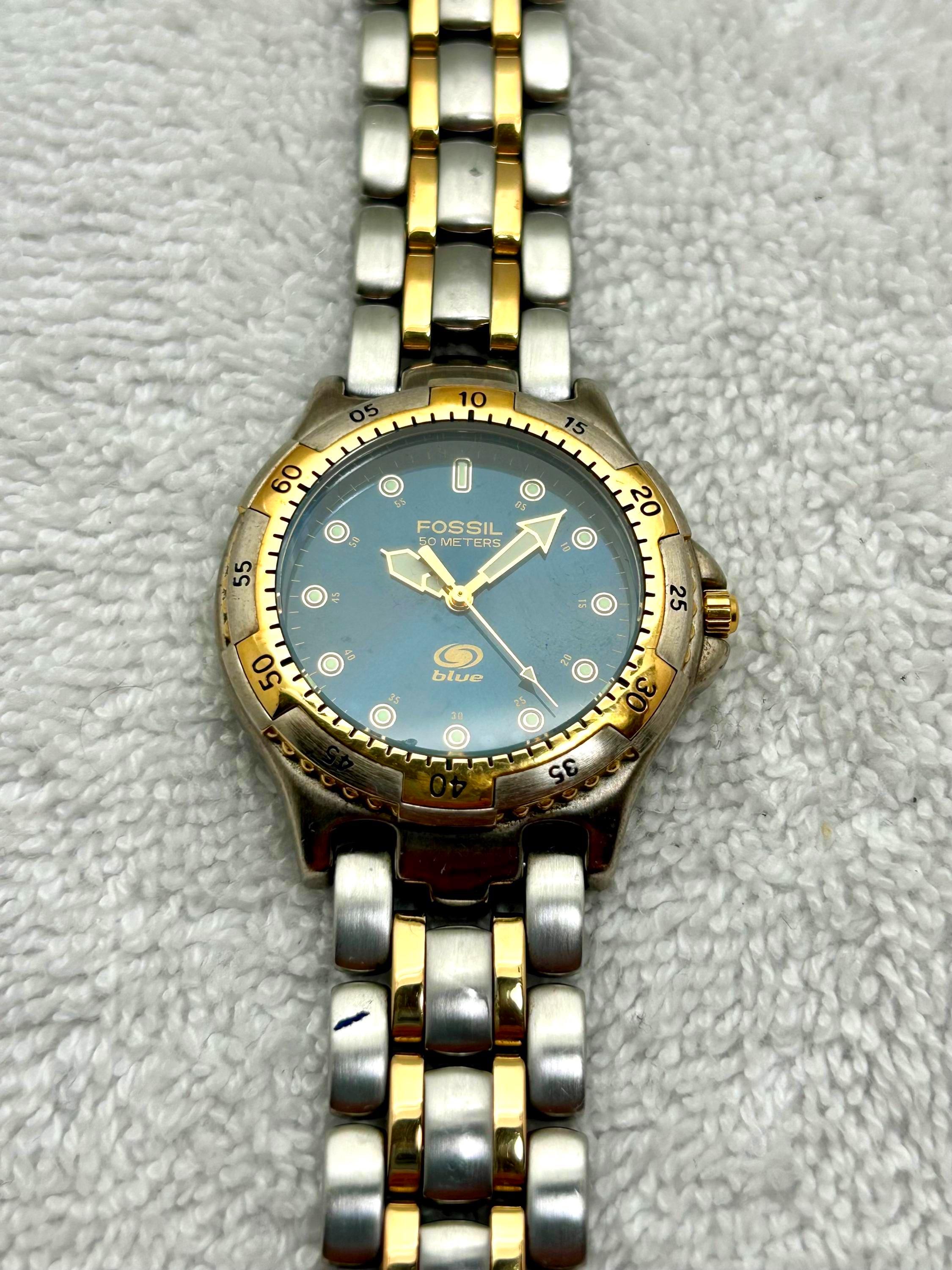 DEEP SEE Diver Watch 200M Resist Quartz Day Date Gold Tone Stretch Band Vintage Gold Dive Watches - Etsy main image 2