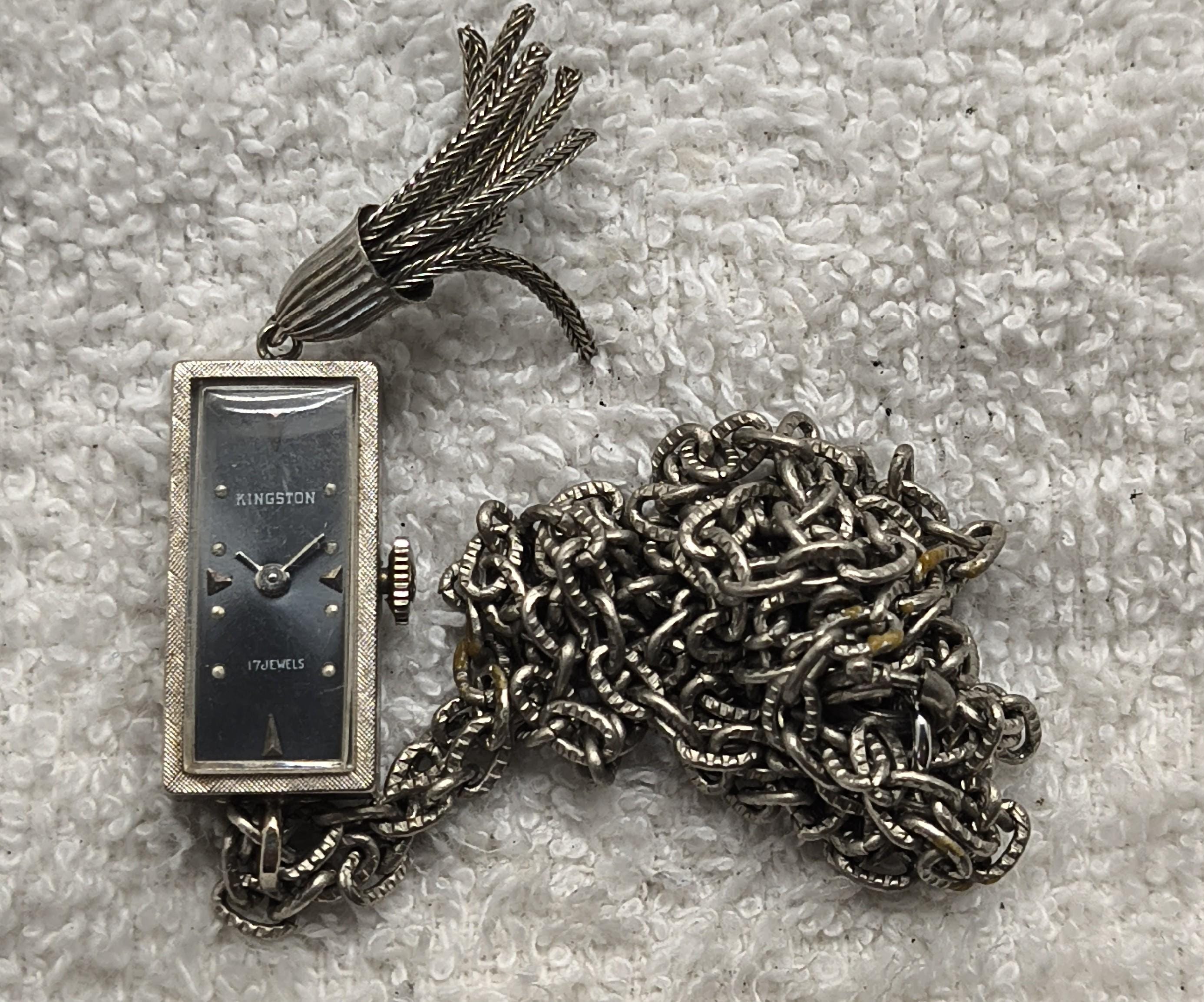 Vintage Kingston 17 Jewels Rectangular Bezel Stainless Steel