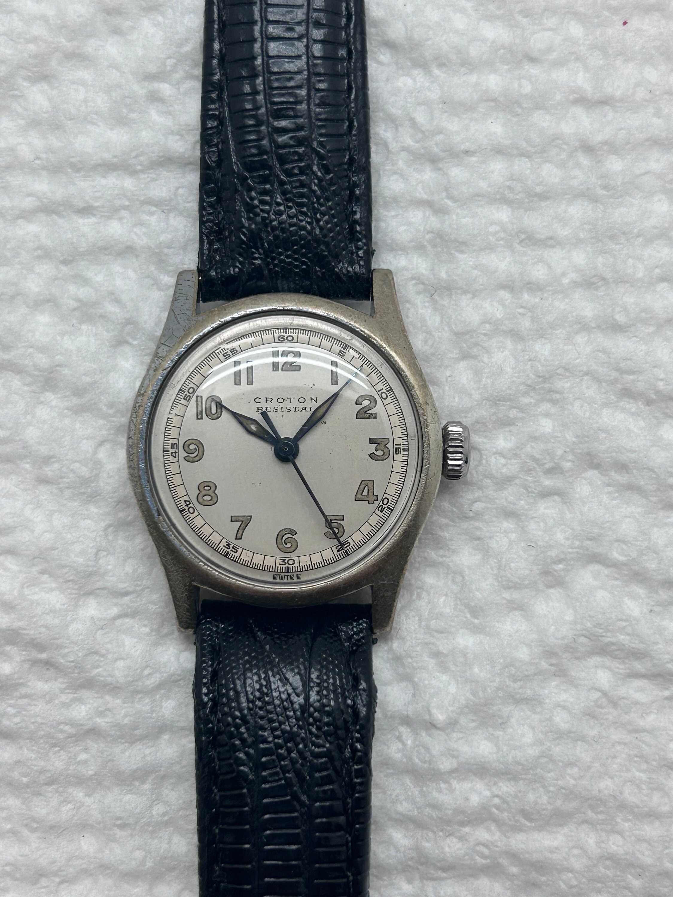 驚きの安さ Vintage 1950's Rare Croton WWII, 17 Jewels, Mechanical アナログ(手巻き)