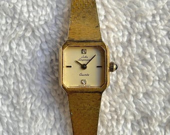 Vintage Diamond and 10k gold filled Jules Jürgensen Ladies Cocktail Watch Jules Jürgensen Ladies Gold Capped Genuine Diamonds Sapphire  main image 4