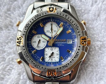 時計 SEIKO PULSAR ALARM CHRONOGRAPH MEMORY Pulsar By Seiko Men's Alarm Chronograph Stainless Steel