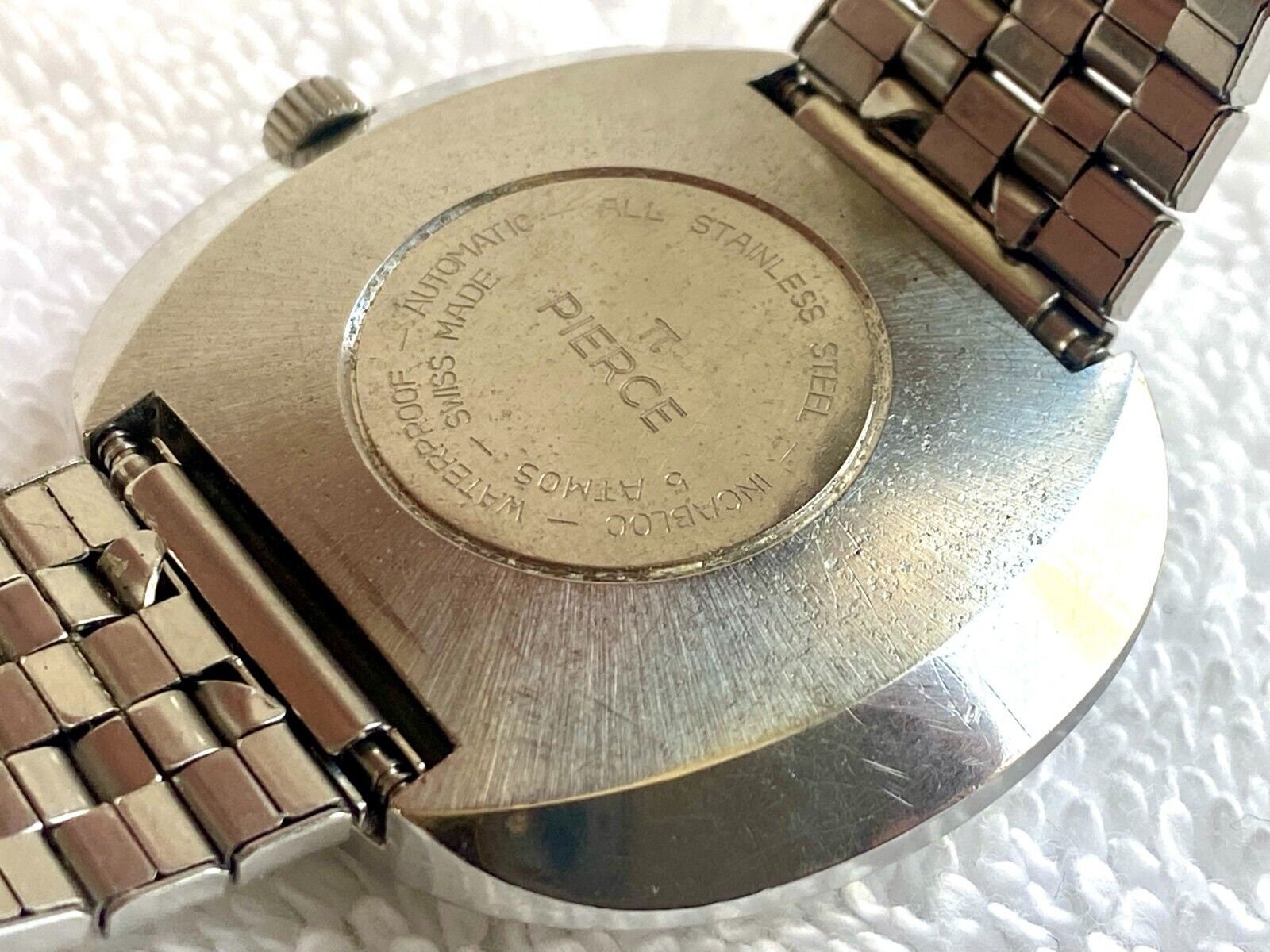 Vintage Pierce Burgundy Automatic 25 Jewels Day Date Steel Swiss Watch Fully Serviced Etsy UK