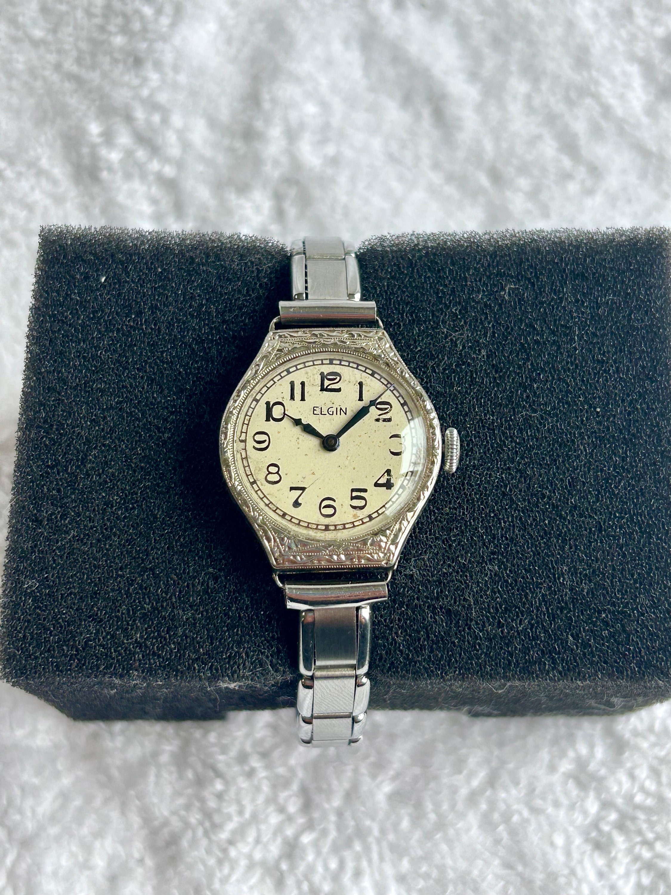 Montre Vintage Femme Elgin – Boîtier Nickel – Pour Pièces Ou Réparation – Occasion