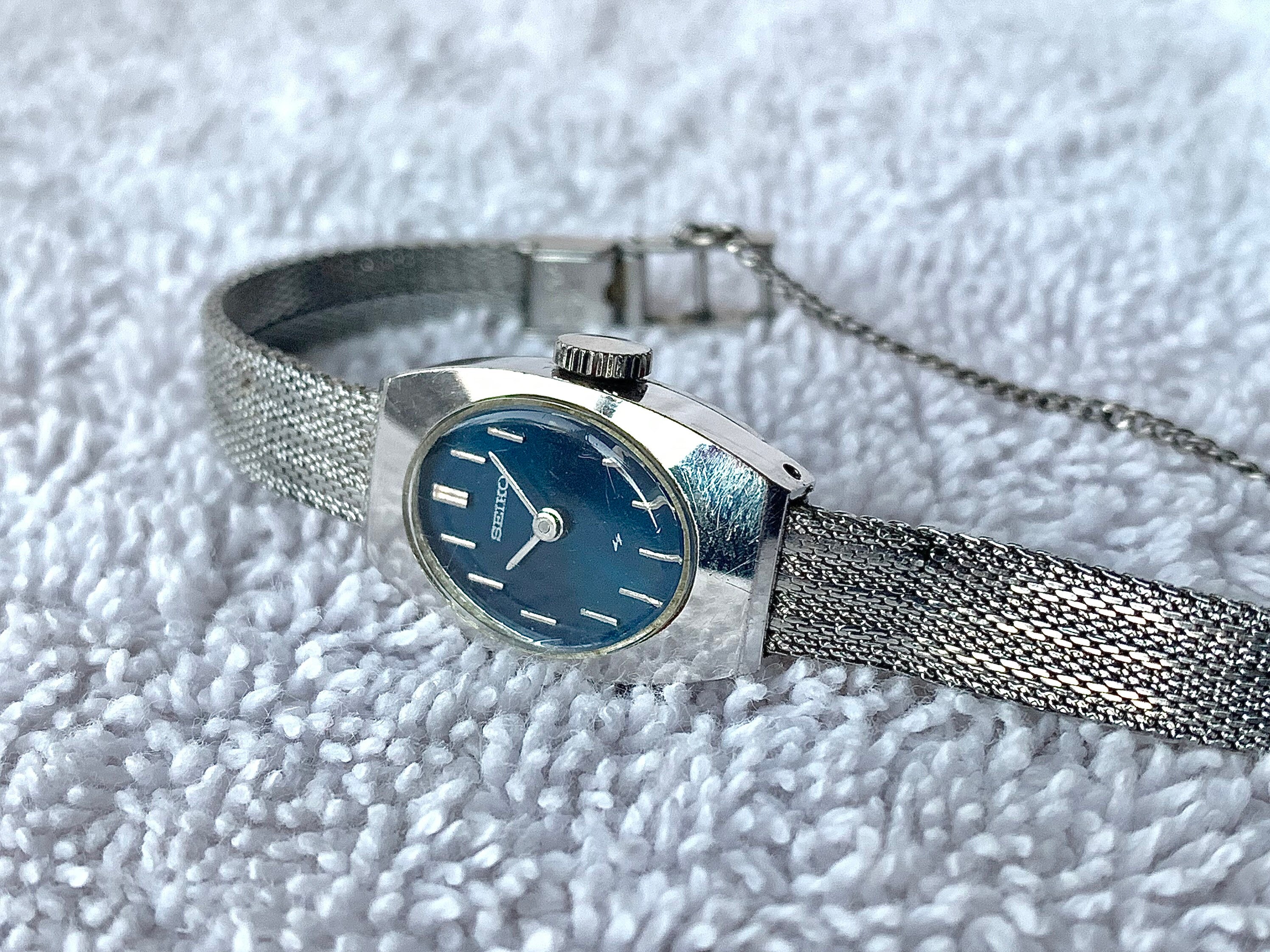 一流の品質 ヴィンテージ セイコー ブルー 1971 ステンレススチール アナログ（手巻き）