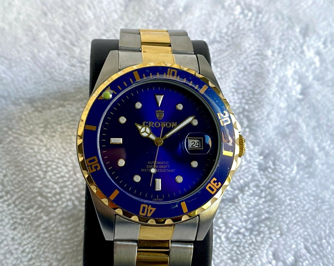 Croton Automatic Diver 200 Meter 660 FT Calendar Stainless Steel