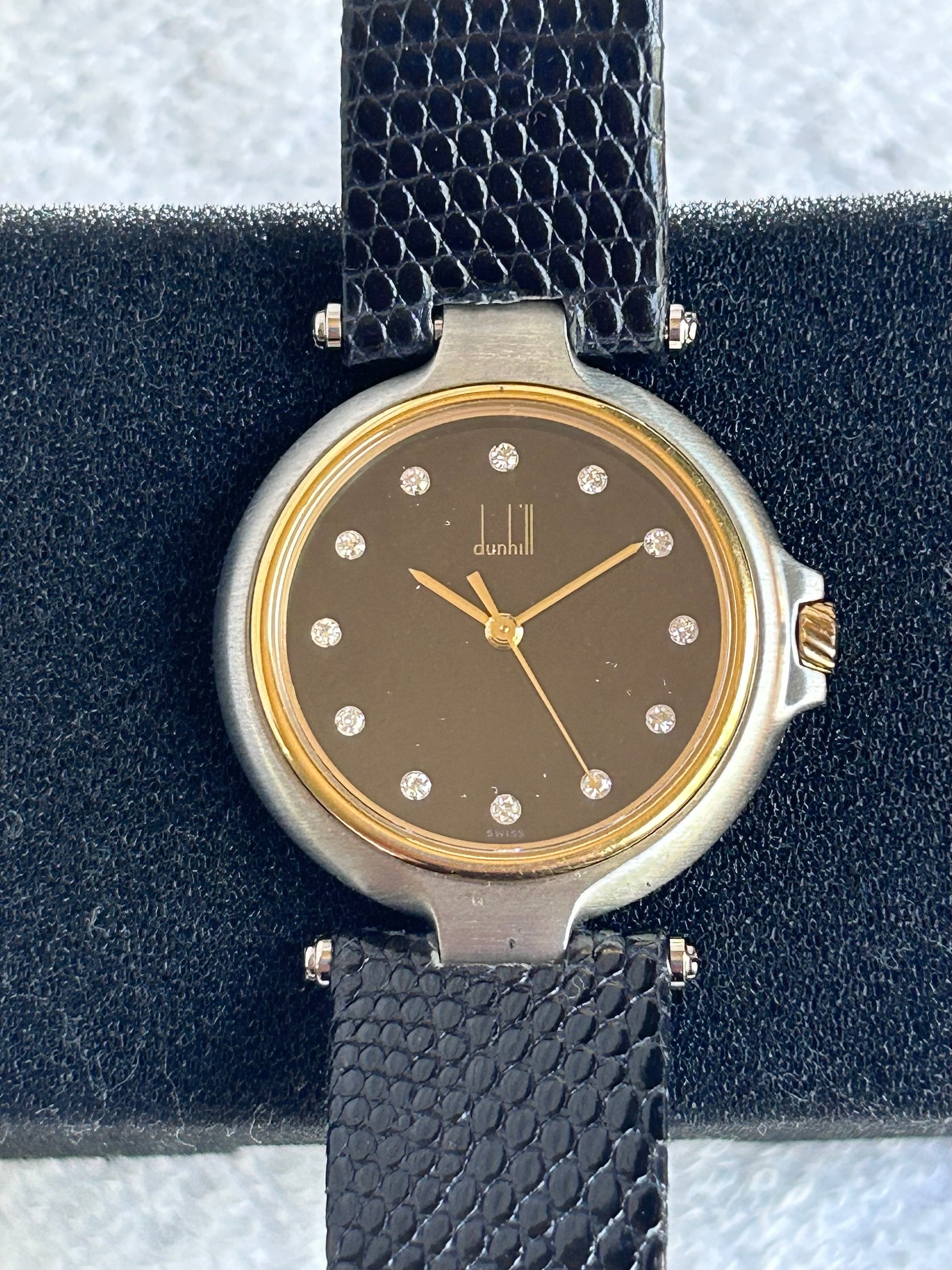 Vintage 1980's Alfred Dunhill, Diamonds Dial, Gold & Stainless Steel, Quartz, 7 Jewels, Swiss Made Watch - Etsy Vintage 1980's Alfred Dunhill, Diamonds Dial, Gold & Stainless Steel, Quartz, 7 Jewels, Swiss Made Watch - Etsy
